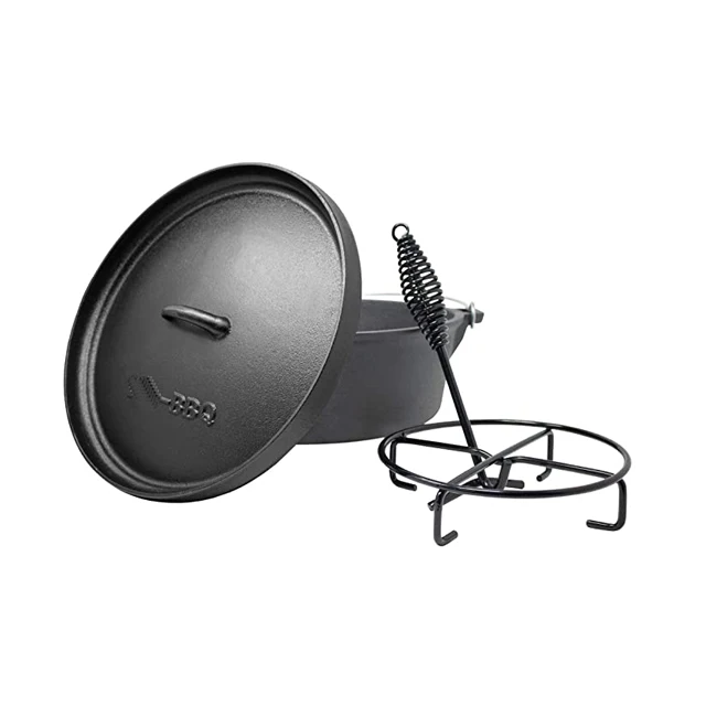  Custom Logo Cast Iron Dutch Oven With Stand And Hook