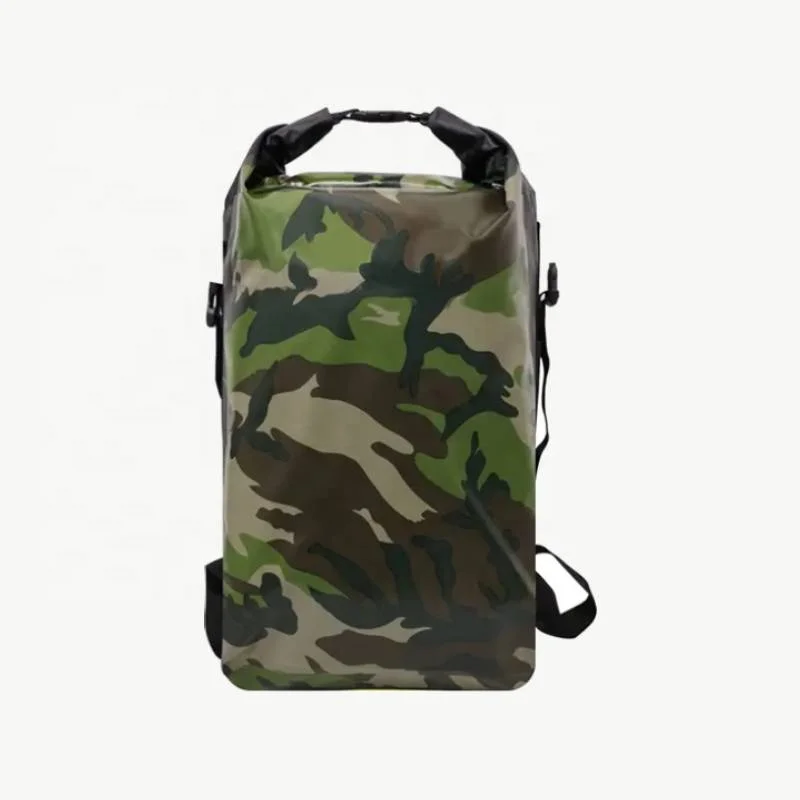 Portable Camouflage Lightweight Collapsible PVC Dry Duffle Bag for Outdoor Sport Watertight Seal Camping Bag Pack