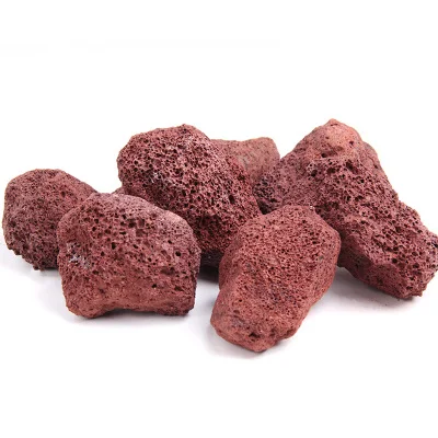 Good quality and low price of red lava stone volcanic rock for garden road paving