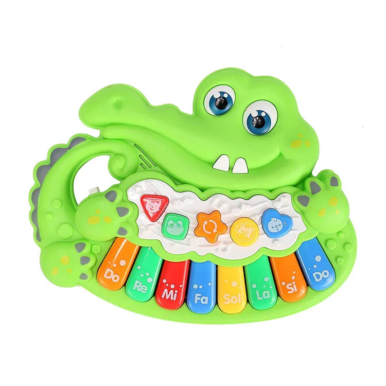 8 notes 5 music cartoon animal crocodile piano 21cm plastic toy electronic piano