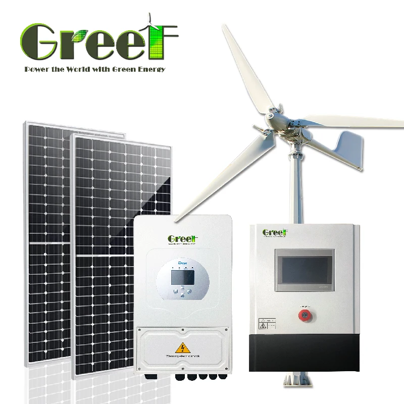 Powerful Remote Control 10kW 5kW solar-wind hybrid energy system aimed at generating electricity for industrial residential use