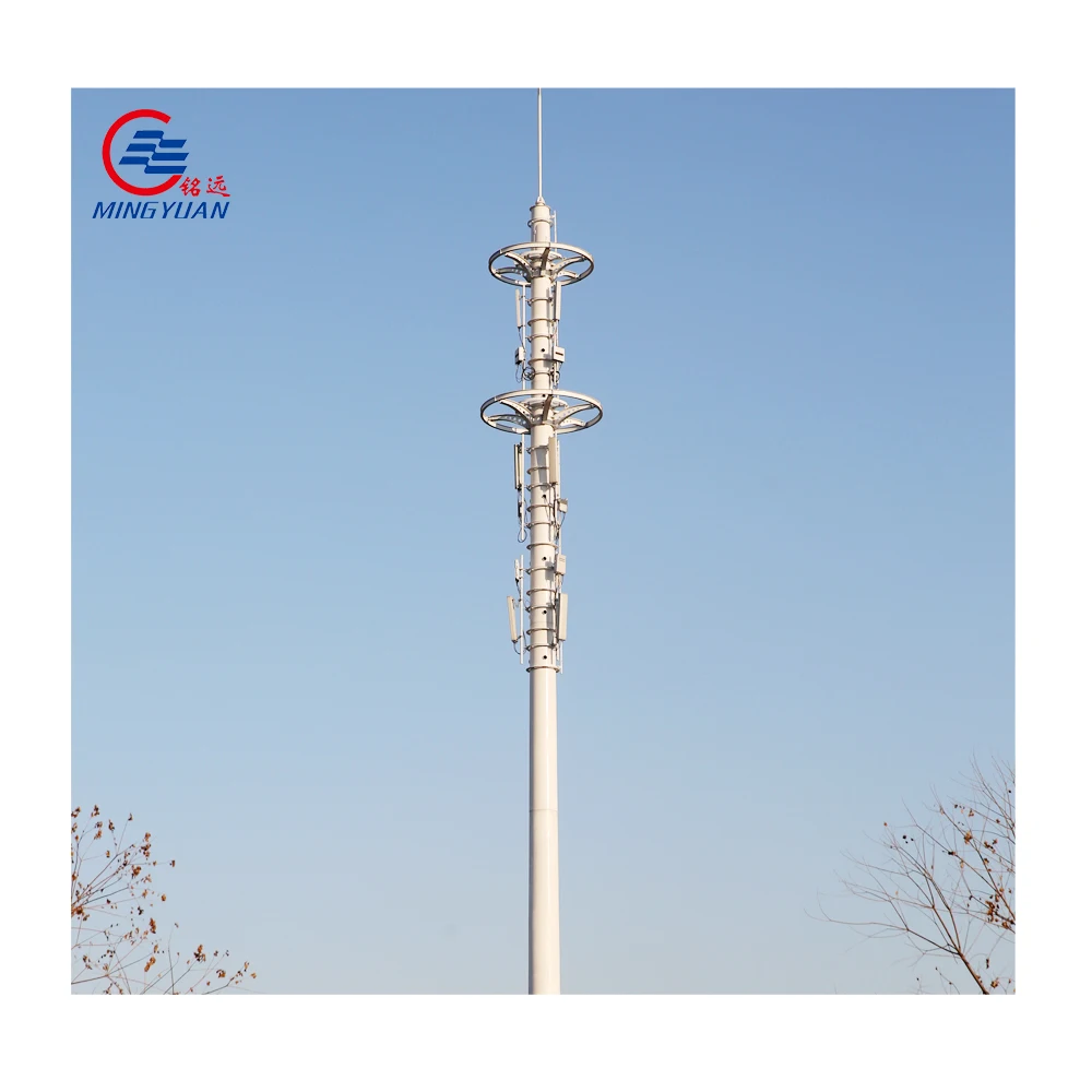 30M 40m Galvanized GSM Communication Pole Telecom pole