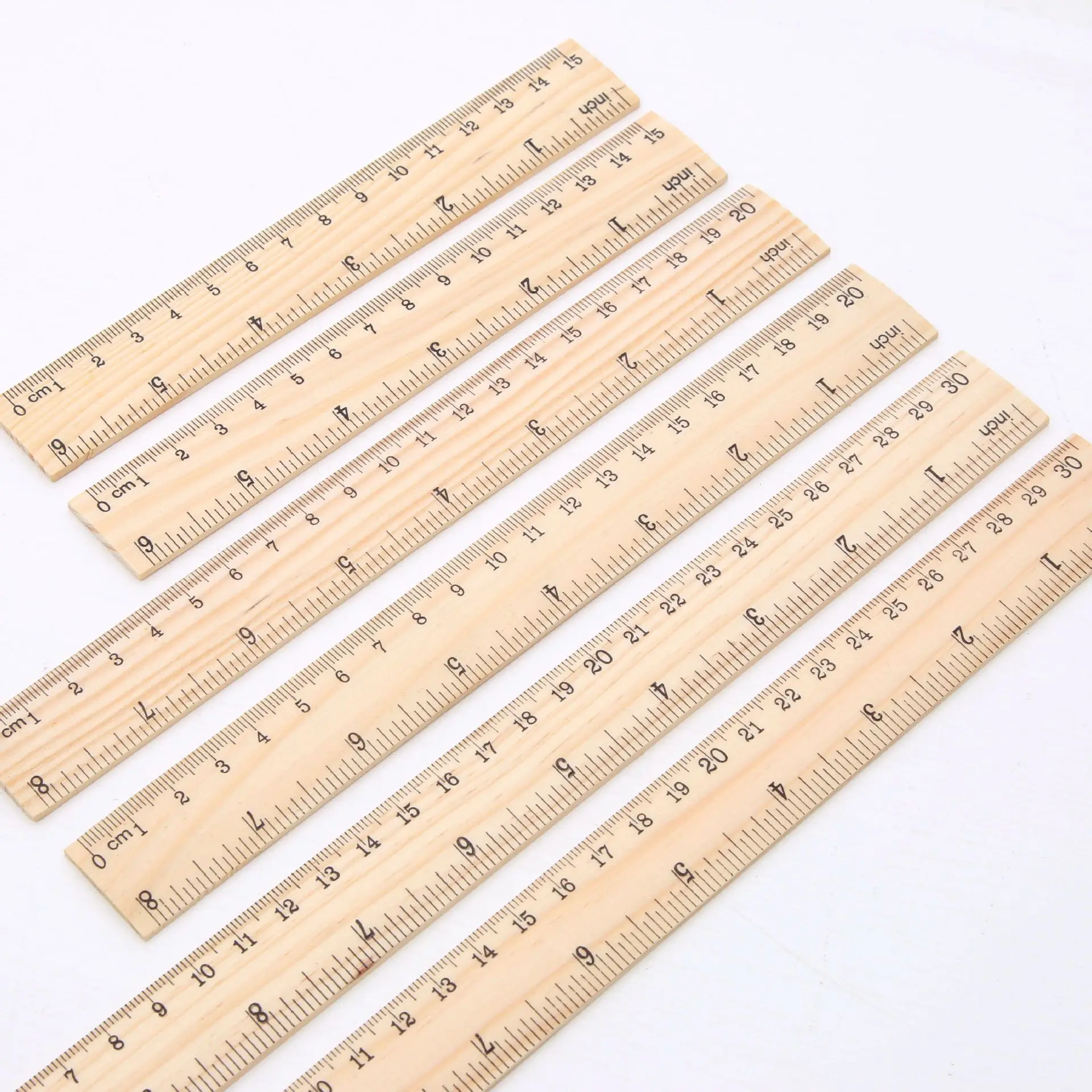 Wood Ruler 30cm Stationery Office School Customized Straight 15cm Wooden Ruler