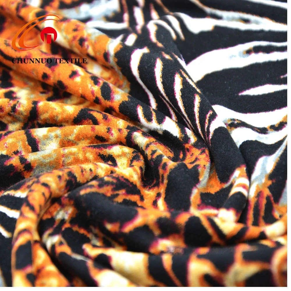 Chunnuo Textile Leopard Printing DTY Brushed Lycra Fabric
