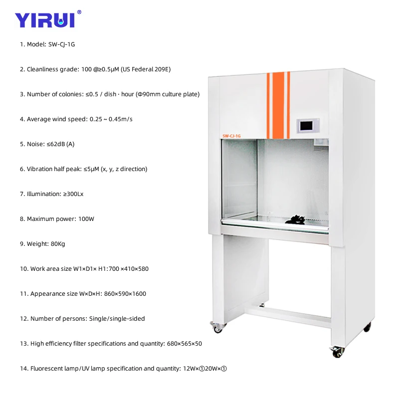 Lab Class 100 Horizontal Laminar Flow Hood TST-SW-CJ-1G with Filter Laminar Flow Cabinet Clean Bench