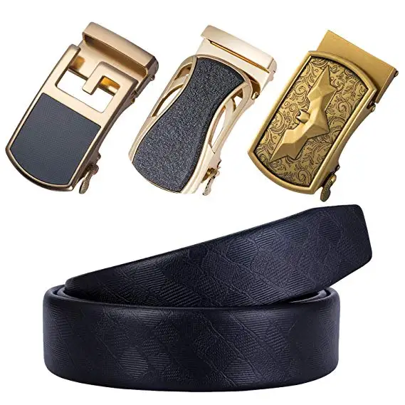 
Mens Belt Ratchet Black with 3 Automatic Buckles Alloy Genuine Leather Belt Mens Belt Ratchet Black with 3 Automatic Buckles Alloy Genuine Leather Belt