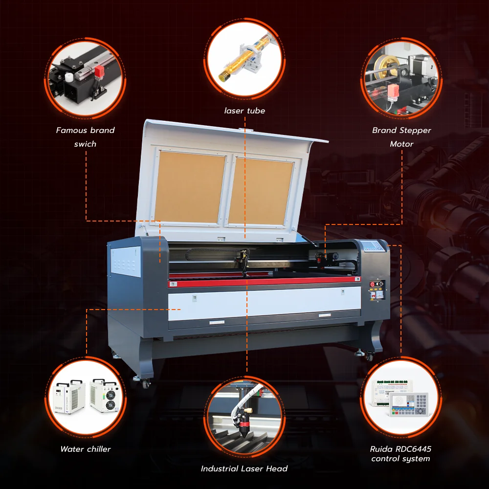 XM-1390 Best Selling Customized 1300*900mm CO2 Laser Engraving Cutting Machine for  Acrylic Leather