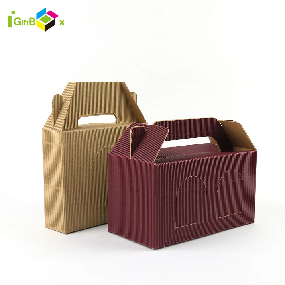 Custom printed corrugated packaging box portable carton for wine