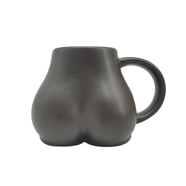 SYL ins creative buttocks shaped cup funny home decor simple solid color cute ceramic mug coffee cup drinking cup