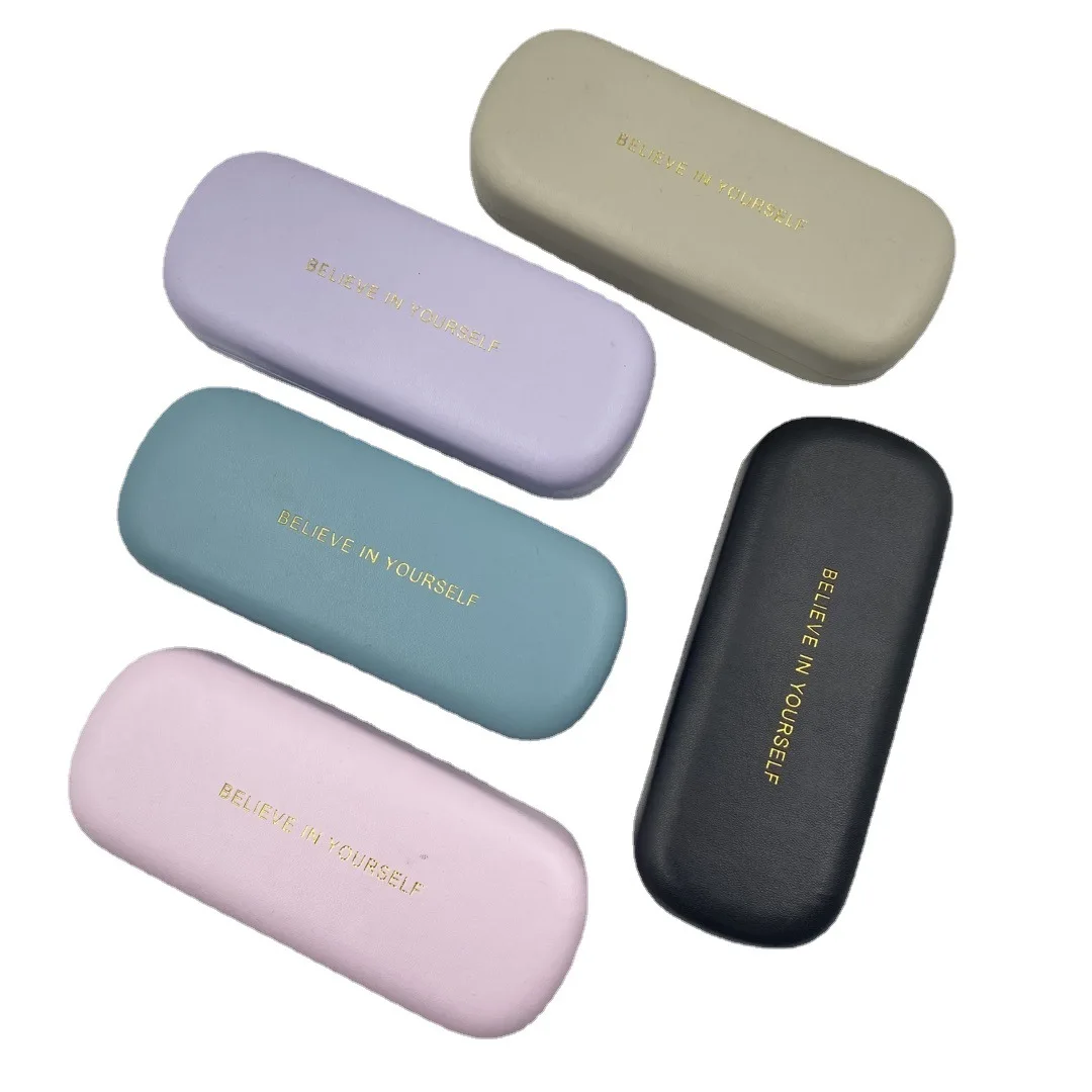 PU Leather Optical Eyeglass Packing Cases for Reading Glasses Metal Hardcase Bag Custom Logo Eyewear Glasses Cover Storage Box