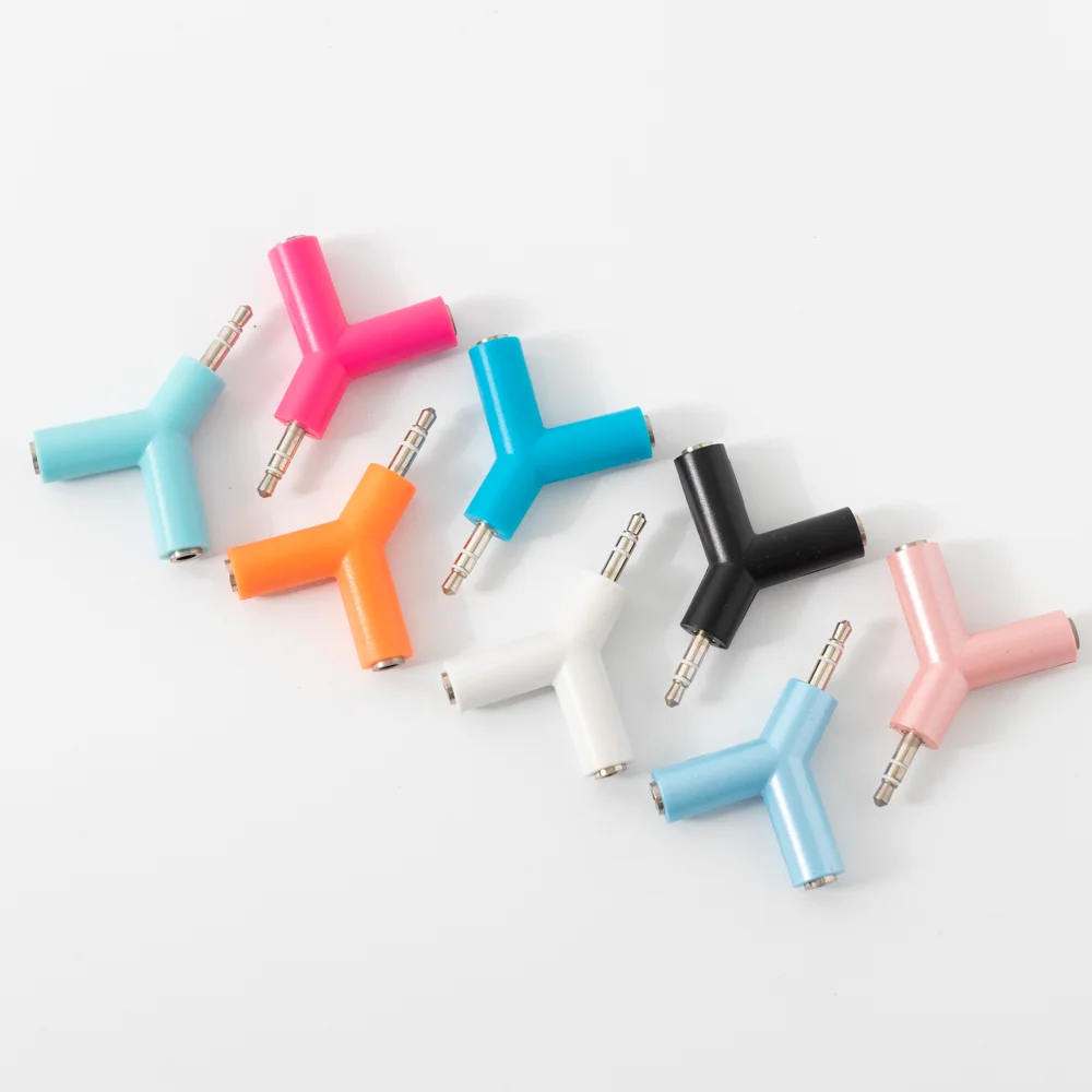 New Branch style music headphone splitter 3.5mm stereo 1 to 3 jacks for phone