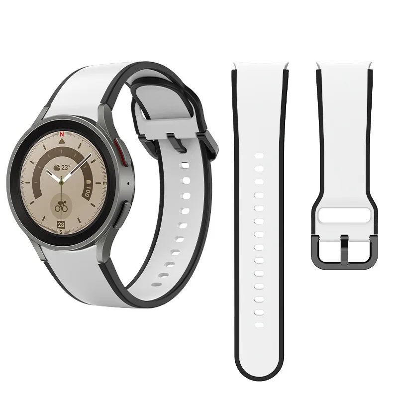 Ремешок силиконовый для наручных часов 2 цвета водонепроницаемый Samsung Galaxy Watch 5/5 Pro/4/4