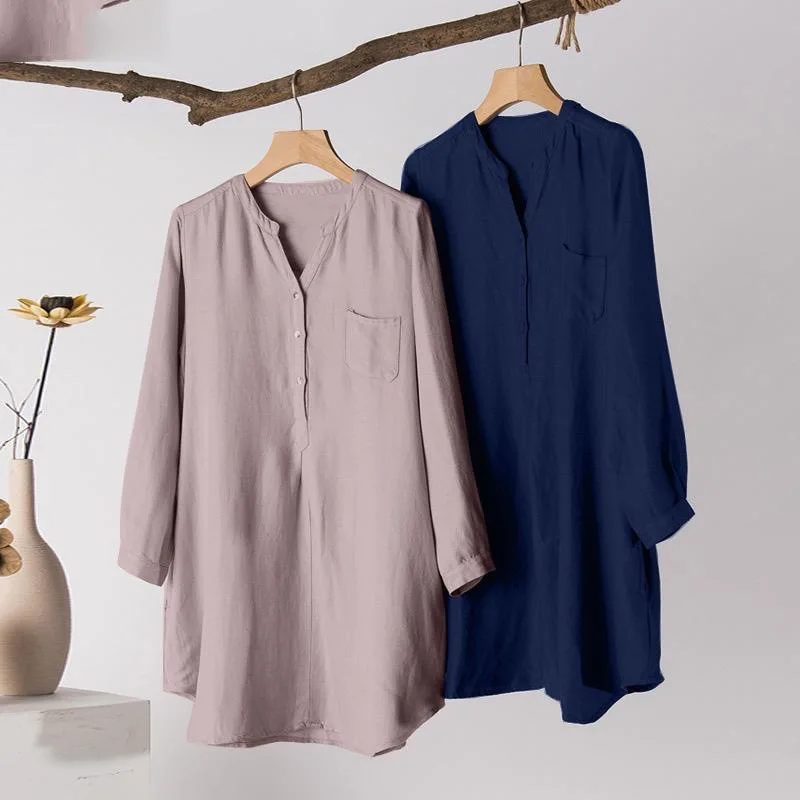 New Arrivals Loose White Shirts Office Ladies Casual Tops Fashion V Neck Pullovers Muslim Modest Blouses Women