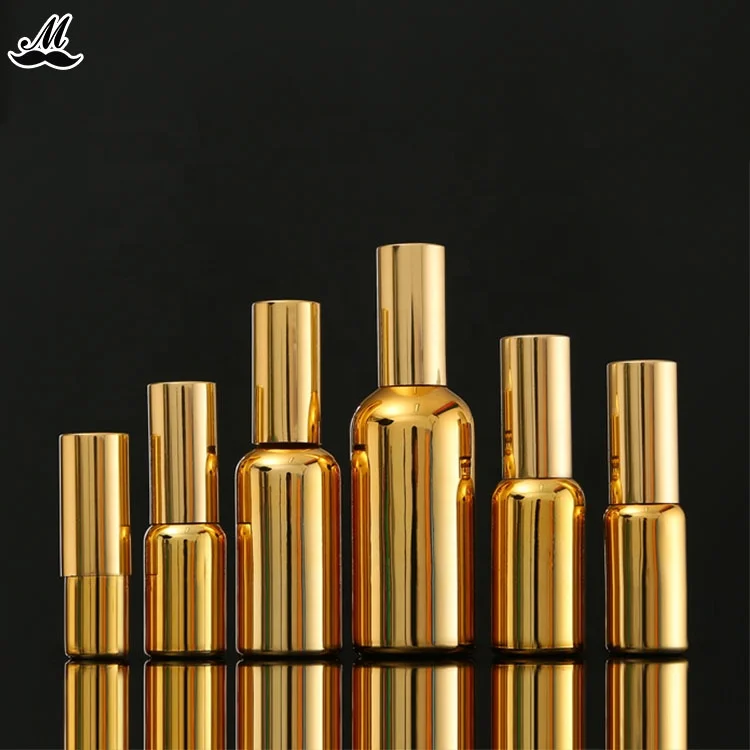 Luxury electroplating glass dropper essential oil bottle