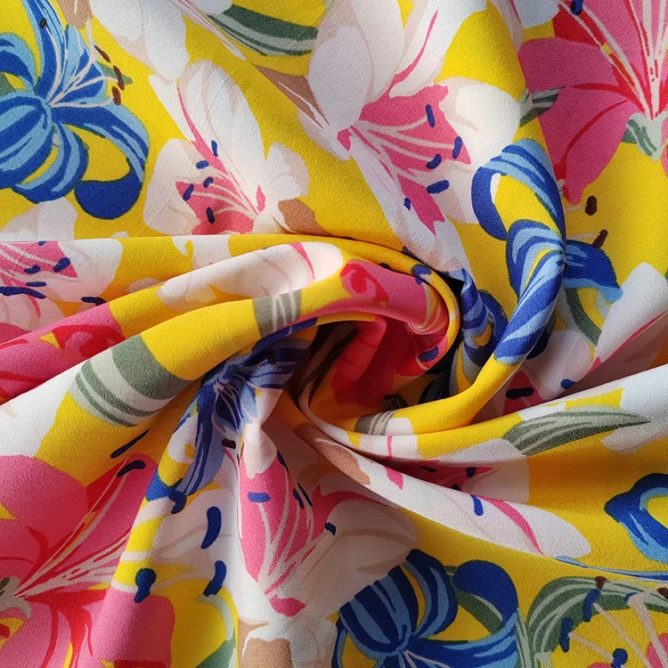 Wholesale Super Quality Polyester Elastane Woven Fabric Pacific Islander Digital Printed Fabric For Dress
