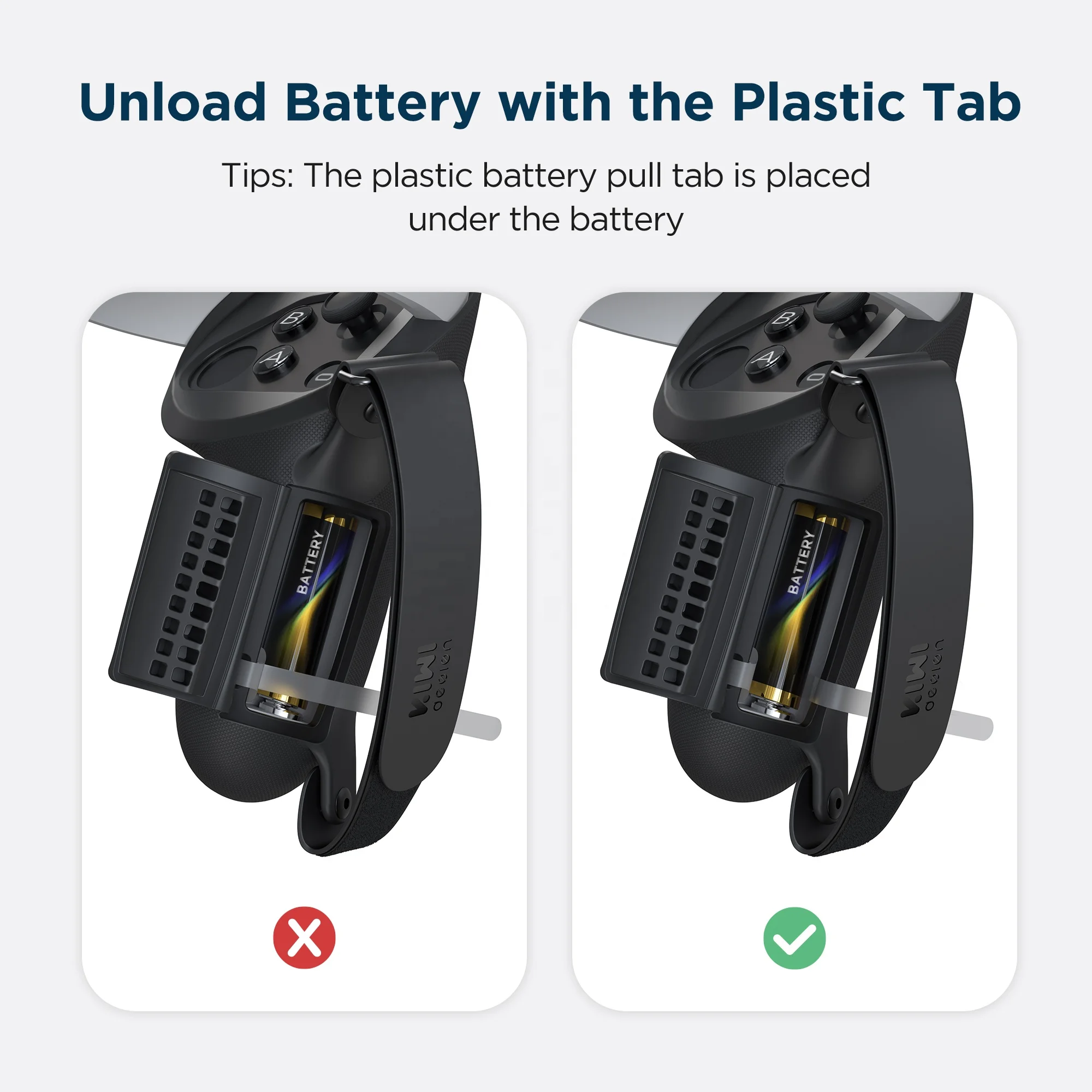 KIWI design Upgrade Version Controller Grip Cover for Oculus quest 2 accessories with replaceable battery opening (black)