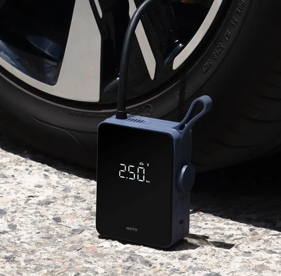 HOTO Hot Selling Portable Smart Digital Tire Inflator Detection Machine Auto air Inflator Pump Tire inflatable Treasure