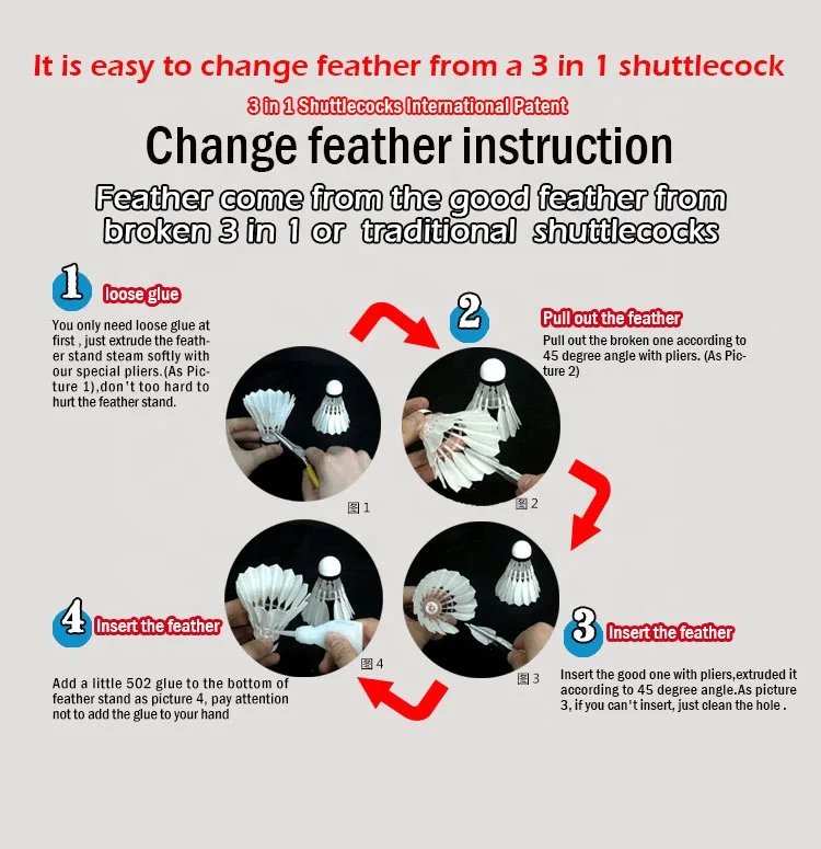 Original Source Goose Feather Shuttlecock Badminton 3in1 Shuttlecocks Hybrid Shuttle Most Durable for Professional Training