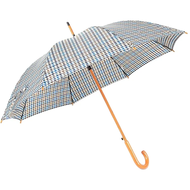 Standard 23 Inches Wooden Handle Walking Long Stick Umbrella