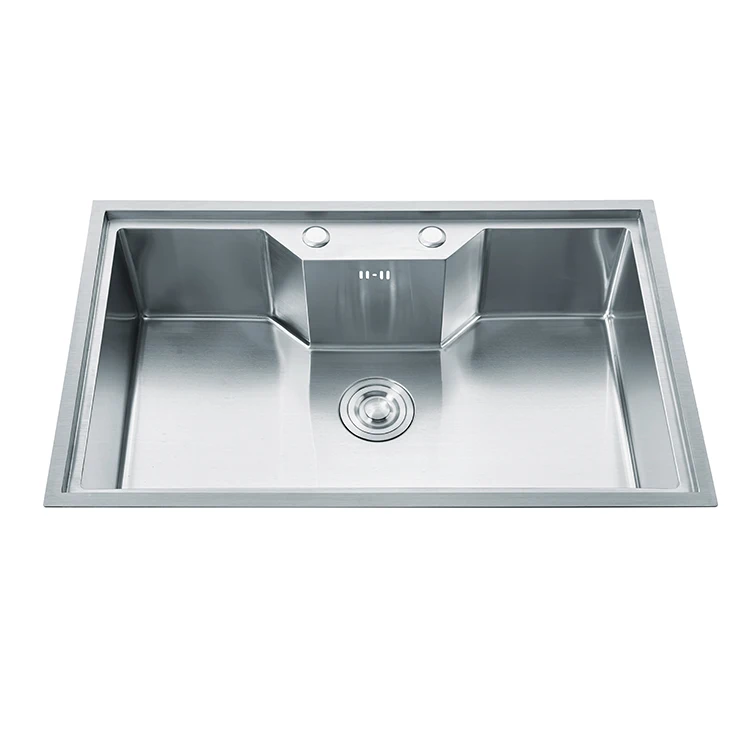 Above counter basin square shape 1 bowl stainless steel thick handmade kitchen sink dishwasher
