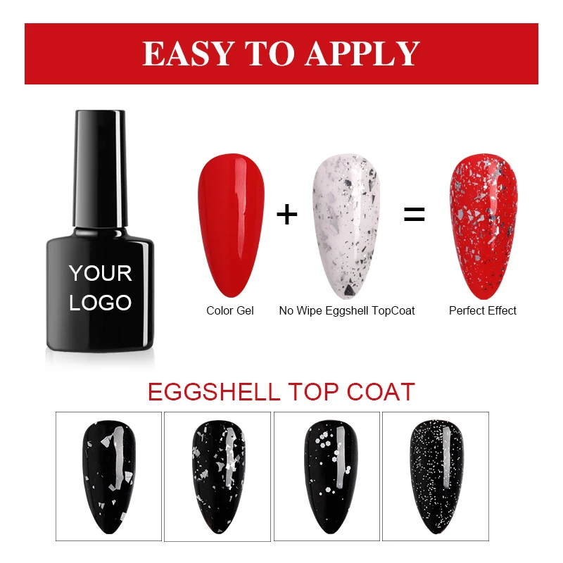 yidingcheng private label matt shiny kg bulk  russian foil flake spot matte gel egg shell top coat