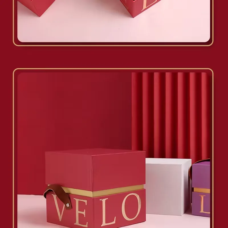 Wedding Romantic chocolate box packaging Hand-held candy box cosmetics jewelry high-grade packaging box customization