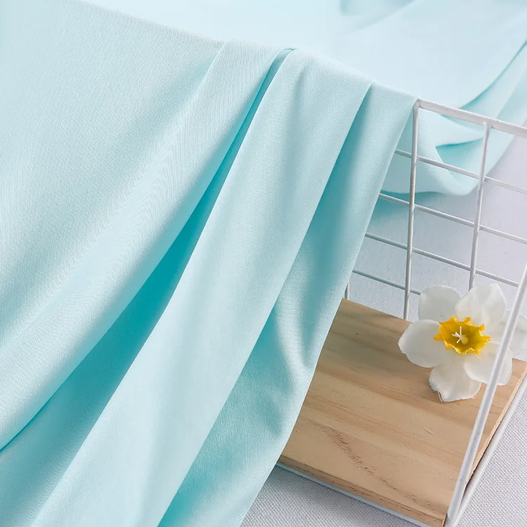 Wholesale 95%Polyester 5%Spandex Solid Fabric For Bows Ready To Ship Bullet Knit Fabric Support White Base Fabric