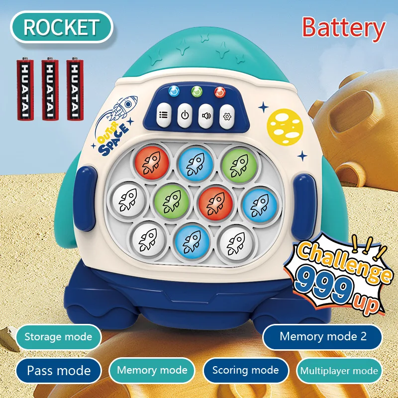 Anti Stress Handheld Fast Quick Push Game Console Toy Bubble Electric Pop Its Electronic Fidget Sensory Toy For Kids