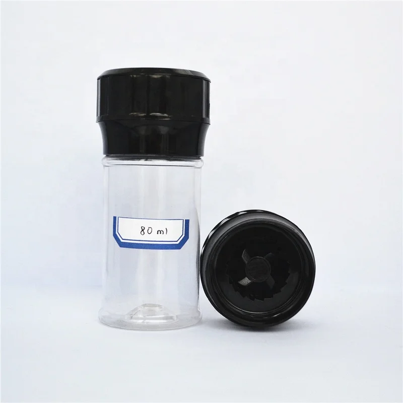 wholesale 80ml small plastic pink salt grinder salt and pepper mill dry spice grinder manual herb mill set plastic bottle