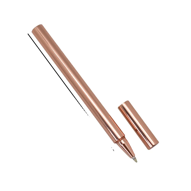 Rose red a moQ brass metal ballpoint pen six creative neutral signature pen Nordic simple high-grade gift lettering