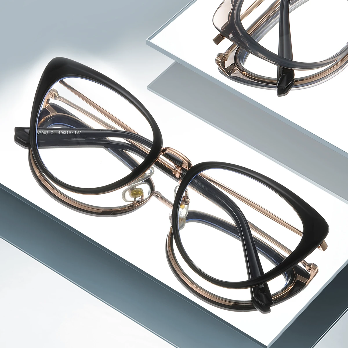 AMEXI Fashion Anti blue light Glasses TR90 Metal Cat Eye Eye glasses frame women men Optics Glasses wholesale