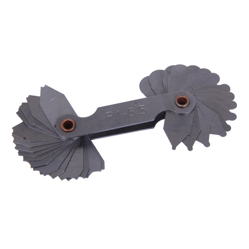 
32pcs foldable metric concave and convex shaped 1-6.5mm radius gauge Radius Measuring tool Radius Gage 