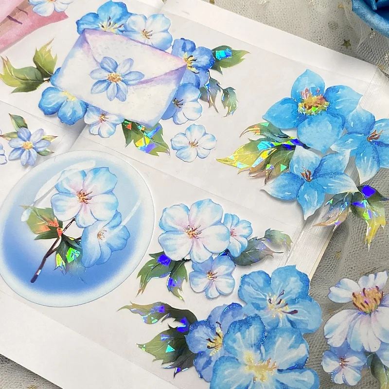 MOQ2 China wholesale Flower Special Oil Seashell lridescent Craft PET washi tape