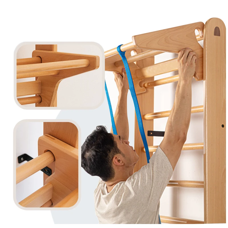 Climbing Frame Wooden Playground Swedish Wall Ladder Swedish Home Kids Gym Equipment Exercise Complete Children Play Grounds