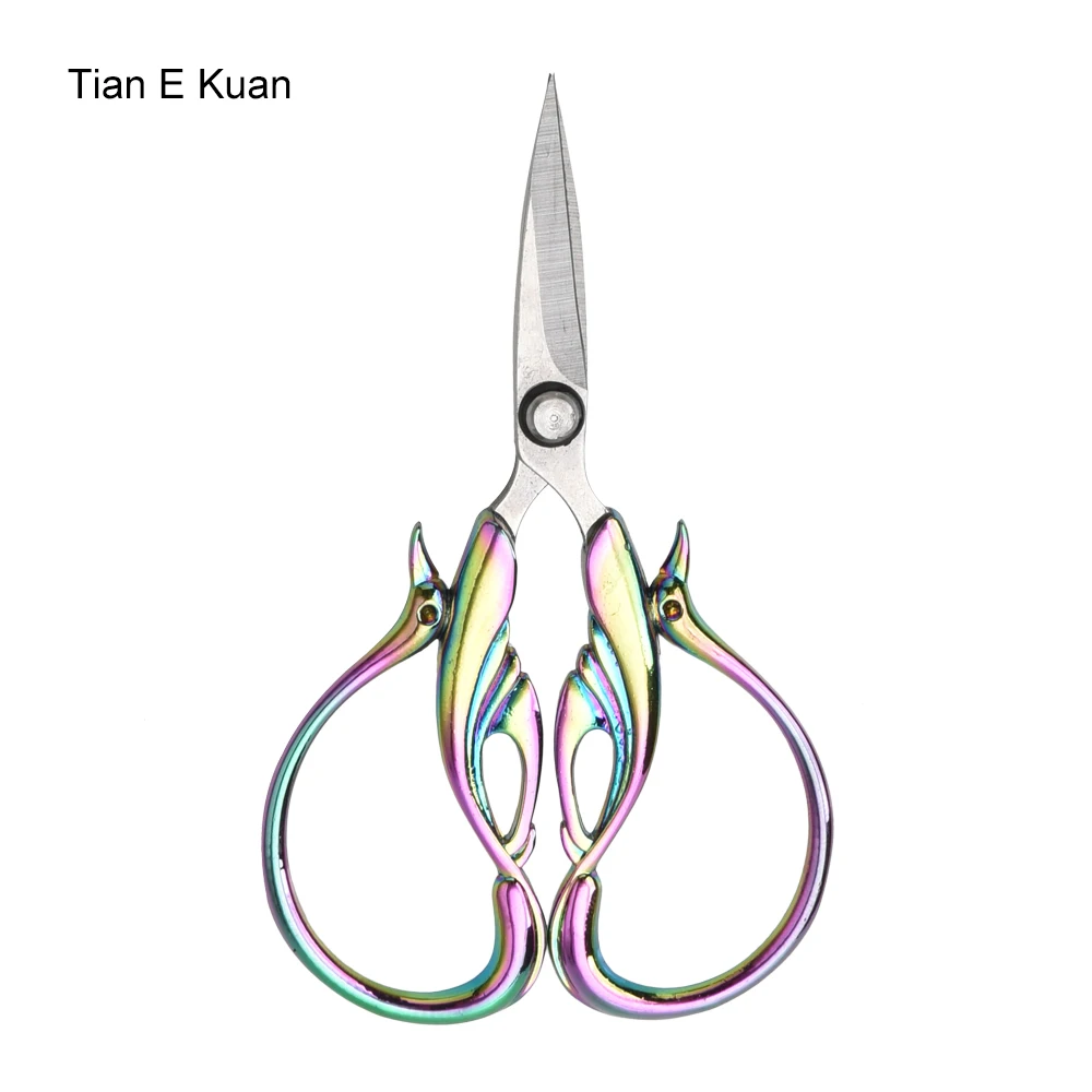 Tian E Kuan 10*6cm classical antique exquisite swan shaped cross stitch scissors craft