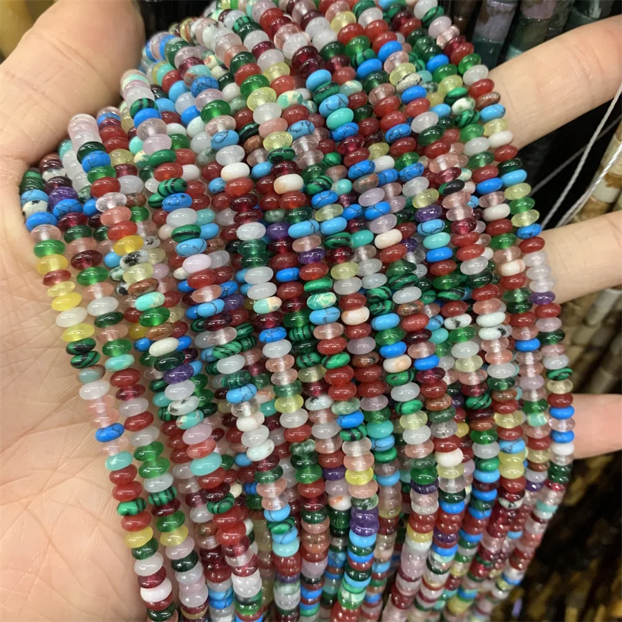 Hui Rui wholesale Optimized jade dyed tourmaline stone 2*4mm abacus beads rondelle gemstone beads Spacer Bead Spacers