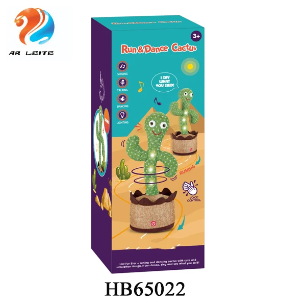 2022 Soft Toy Factory Hot Sell New Popular Electronic Plush Toy Funny Dancing Talking Walking Cactus Toy Doll with light