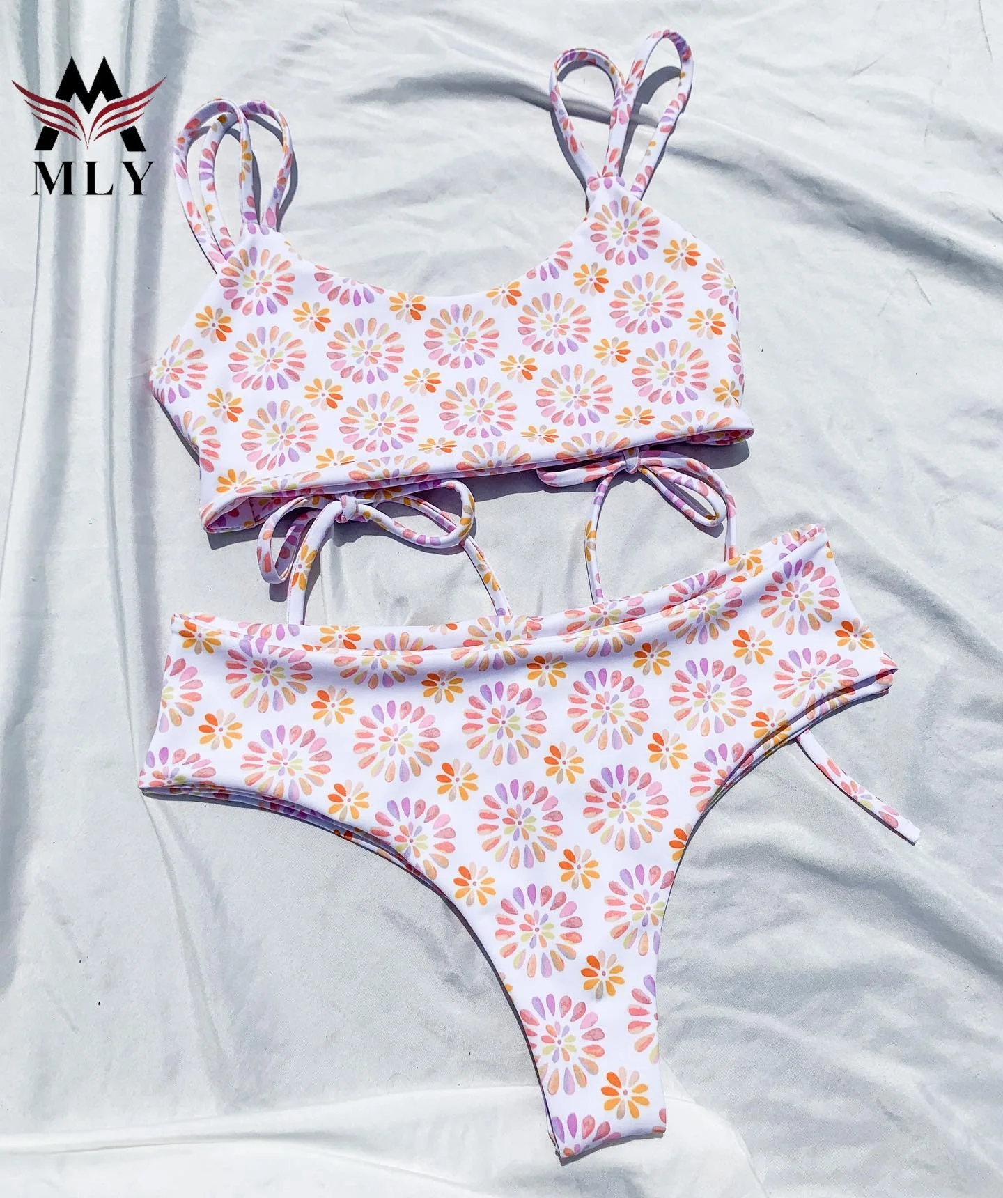 MLY Custom floral printing surfing swimwear bikini fitness women swimwear girls bikini sexy