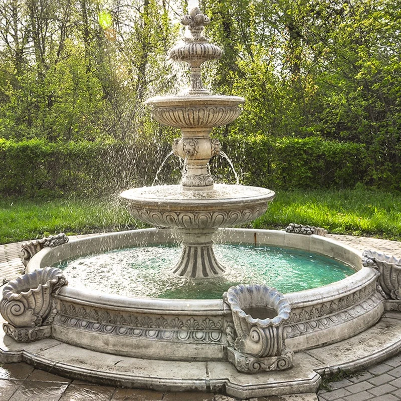 Outdoor Decorative Concrete Water Fountain Base Mold Plastic Water Fountain Mold  Large Concrete Mold for Water Fountain
