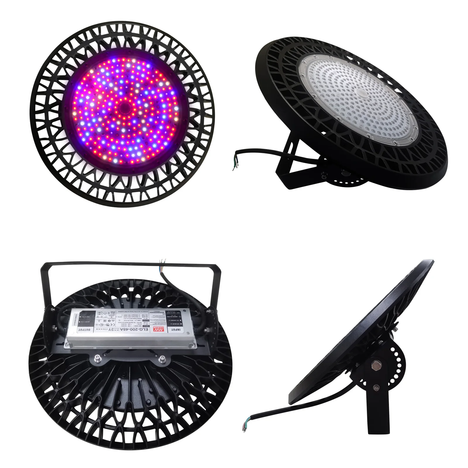 Liweida 100W 160W 200W 240W high bay grow light red blue white 730nm IP65 waterproof ufo plant lamp for greenhouse