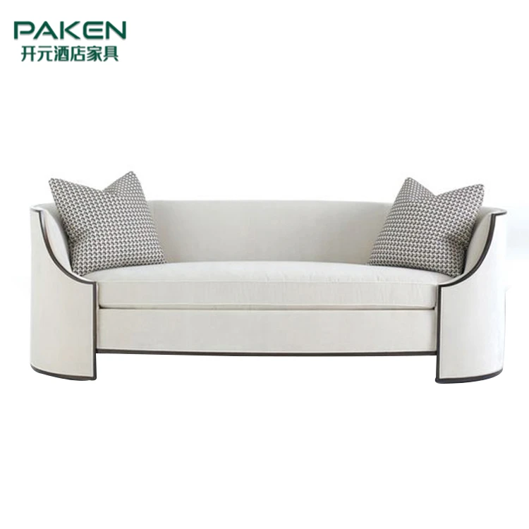 Paken на заказ белый современный европейский диван на двоих для гостиничной гостиной