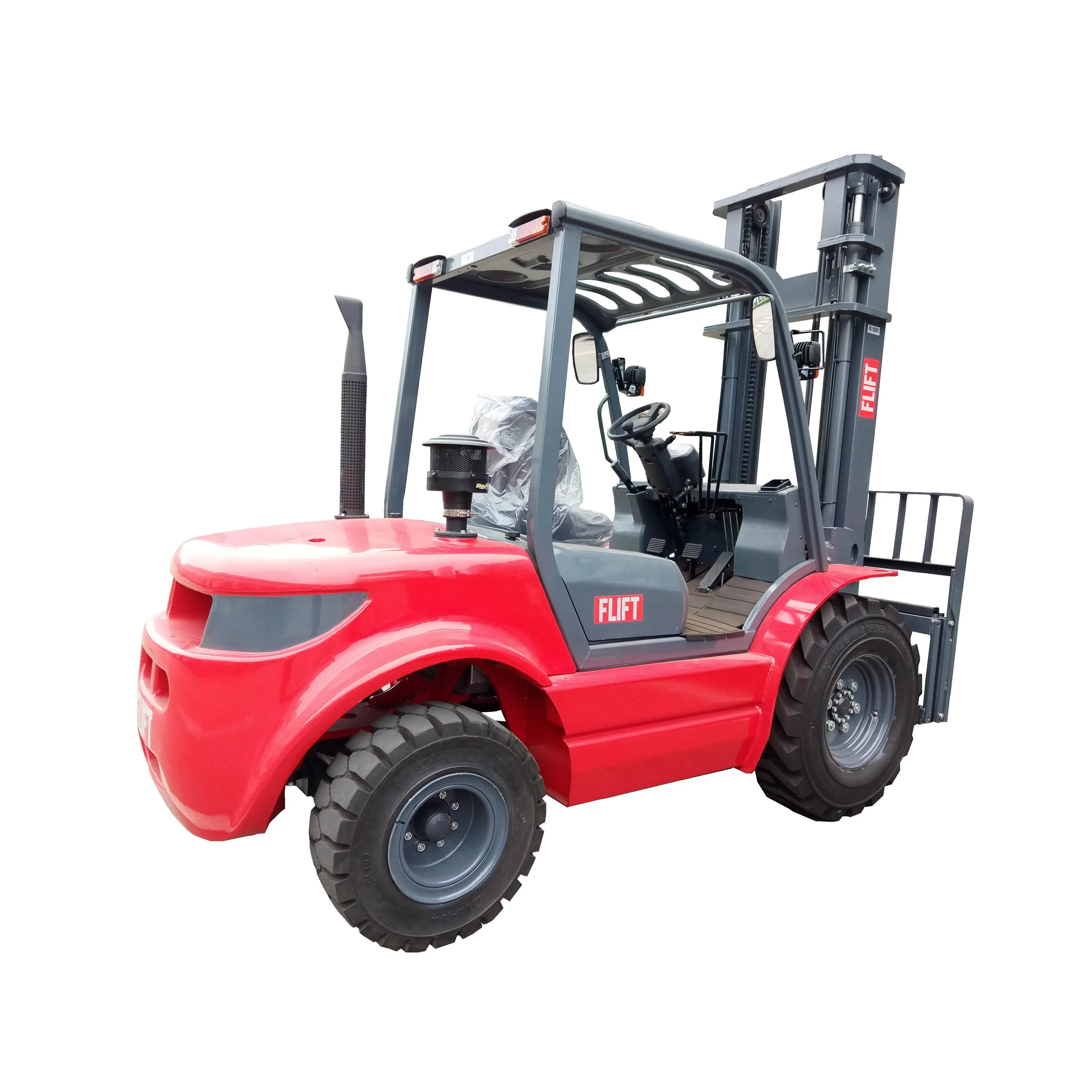 China FLIFT 3 ton 2 Wheel Drive Diesel Rough Terrain Forklift Off-road Forklift with 3M 4M 5M Lifting Height 1070 mm Fork Length