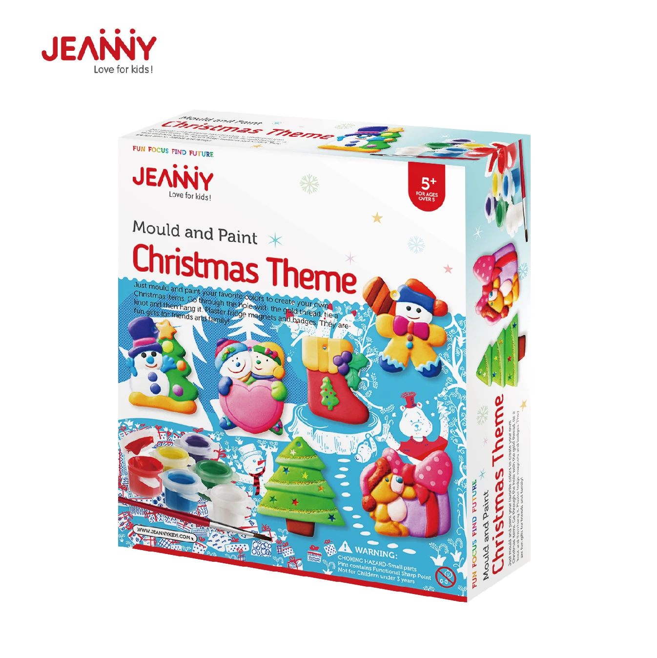 2021 New Educational Mould Paint Christmas Arts And Crafts Gift Sets Fridge Magnet Painting Plaster Toys