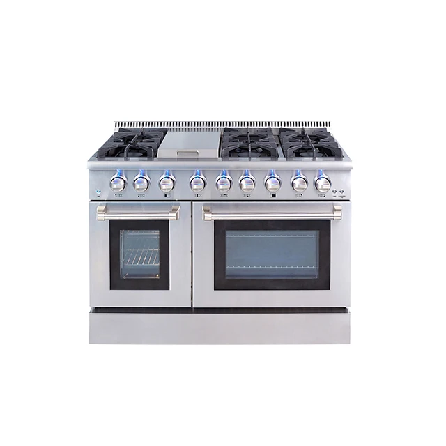 HRG4808U Have 2.5 cu.ft(L)+4.2 cu(R) oven Freestanding Gas Range With Home Cookers