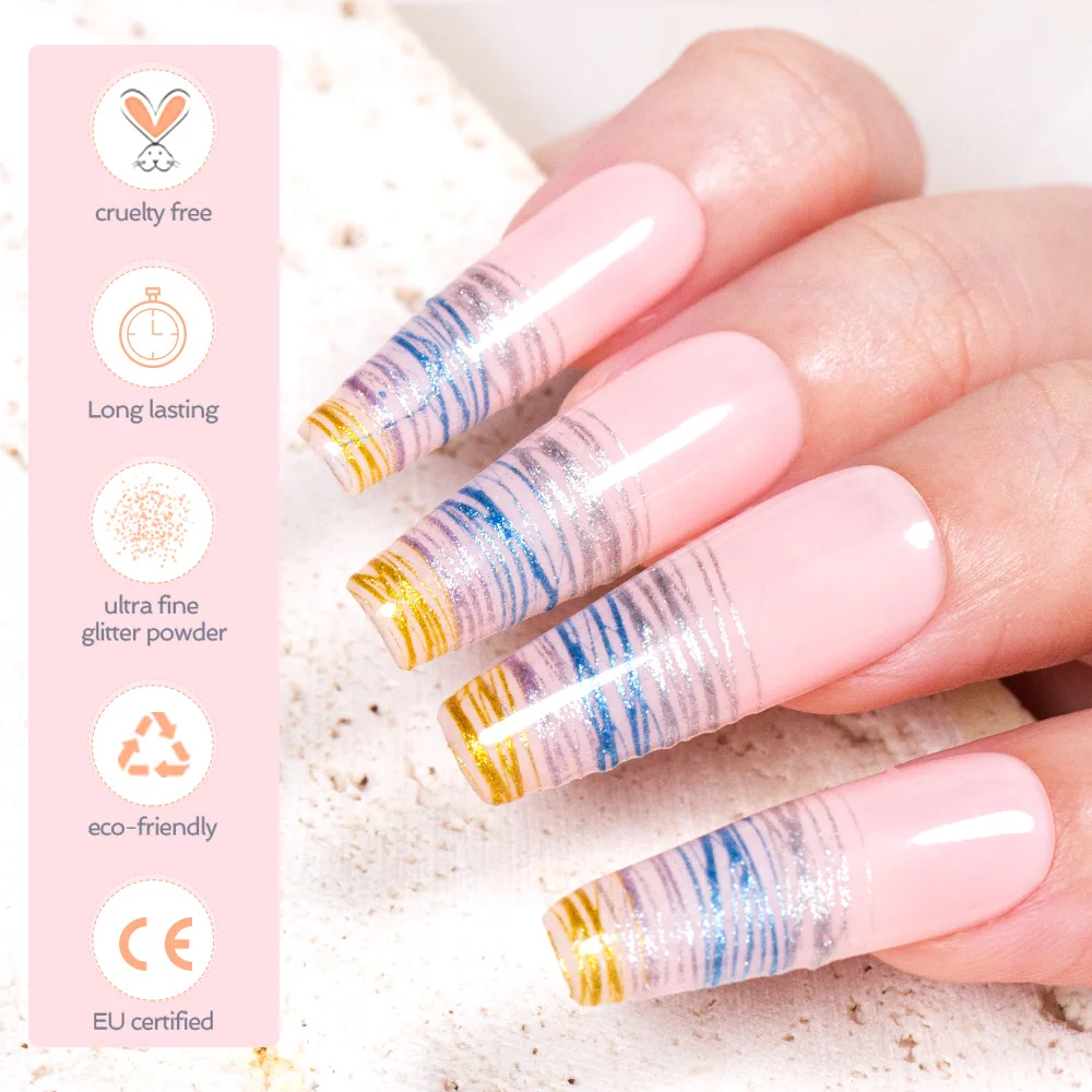 BOZLIN New Arrival No Wipe Drawing Painting Gel Nail Polish OEM Metallic Spider Nail Gel Private Label Glitter Spider Gel Polish