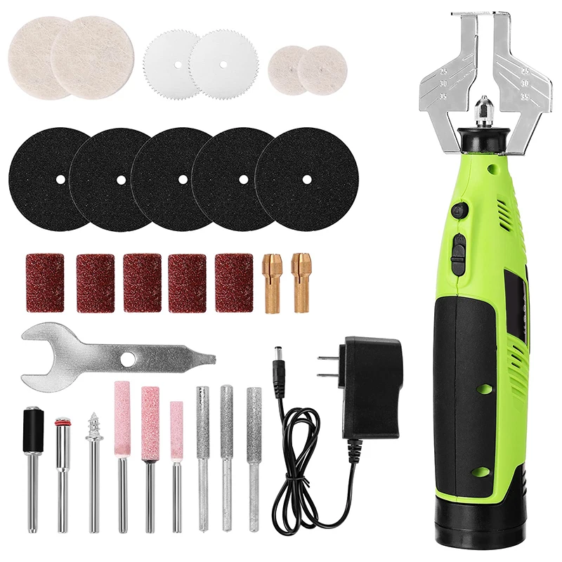 55W Lithium Battery Wood Cutting Polishing Grinder Chainsaw Sharpener Wood Carving Tool Set Chain Rotary Grinding Tool