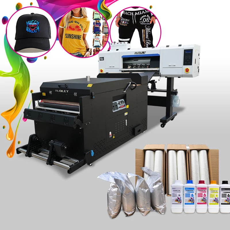 AUDLEY dtf printer OEM 4 heads 60 dtf machine with conveyor shaker S2070-3