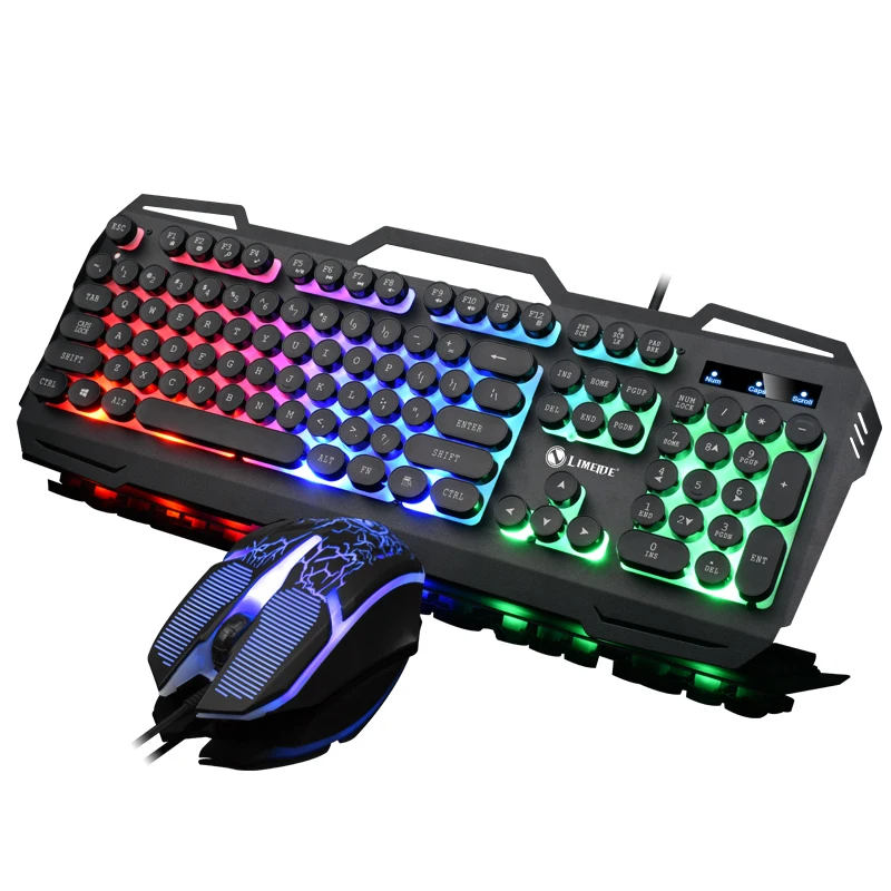 Suspended metal manipulator inductive gaming light-emitting computer office universal keyboard and mouse set