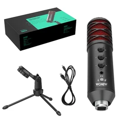 Professionnel Wired Studio Condenser Gaming Recording Conference Youtuber Podcast USB Computer Mic Microphone with Tripod Stand