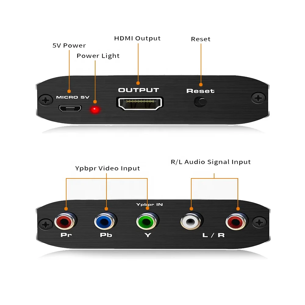 Конвертер из 5 RCA в HDMI преобразователь компонентов AV видеоадаптер для Wii PS2 Gaming и